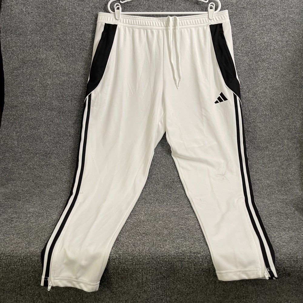NWT Adidas Tiro 24 Soccer Training Pants Mens 2XL White Black Track Zip IV7268